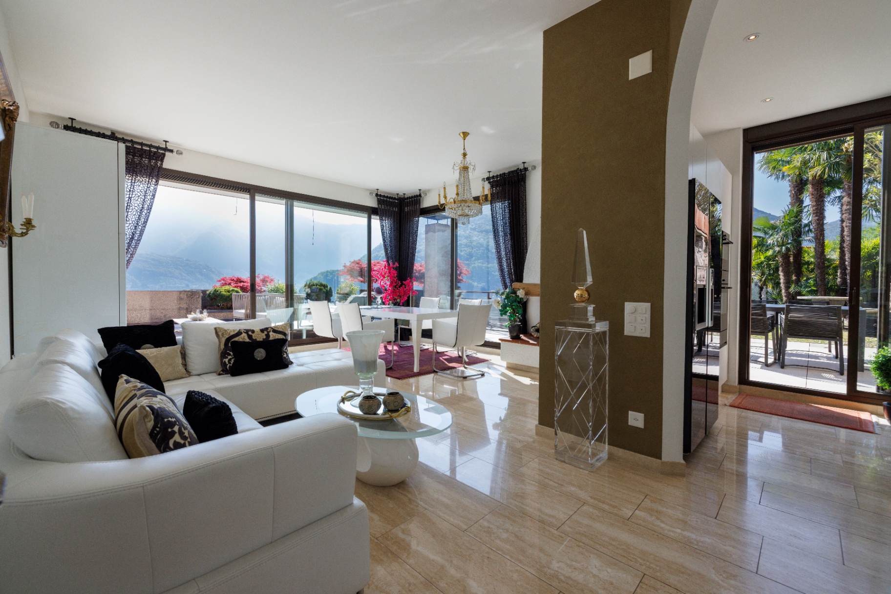 Living and dining area opening to terrace